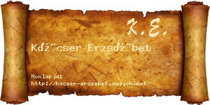 Kácser Erzsébet névjegykártya