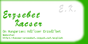 erzsebet kacser business card